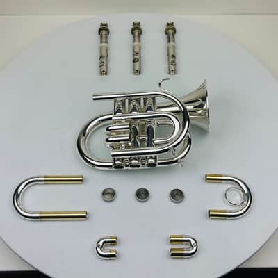 Jupiter JPT-416 Bb Pocket Trumpet that is Silver Plated and in Mint Condition! image 3