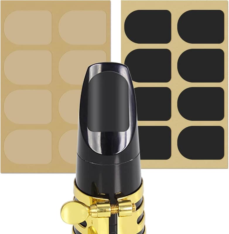 Saxophone Sax Mouthpiece Cushions Patches Pads,2 Packs 0.8mm Black & Clear(16 pieces) image 1