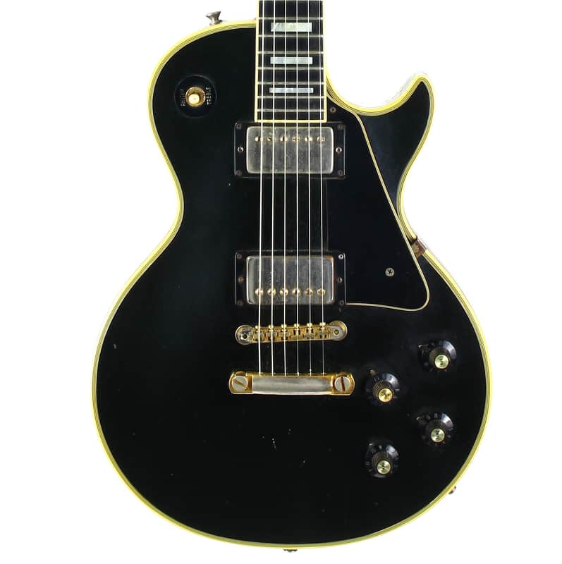 1973 Gibson Les Paul Custom BLACK BEAUTY Vintage Electric Guitar Original PAT # Pickups - Very Good