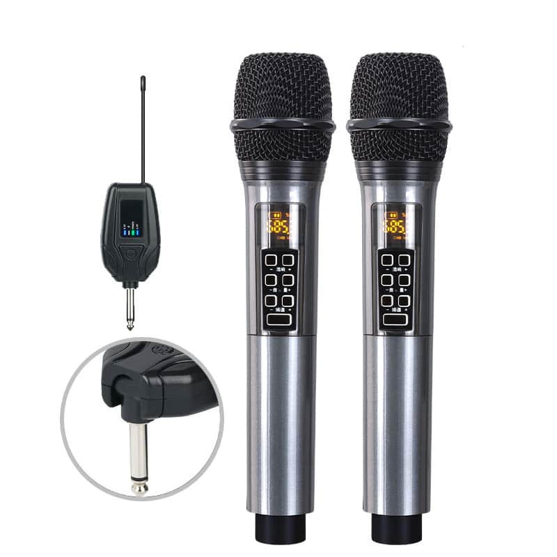 Reverberation Wireless Microphone One Tow Two Outdoor Conference Stage Home Karaoke Magic Sound Card Wireless Microphone image 1