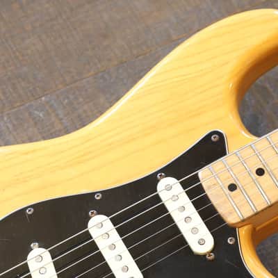 Vintage! 1975 Fender Stratocaster Electric Guitar Natural + Fender Case image 7