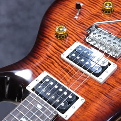 PRS SE Custom 24 Orange Tiger Smokeburst Flame Maple Top Electric Guitar w/Bag image 11