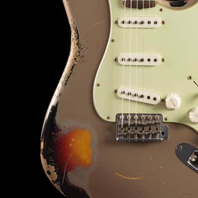 Fender Custom Shop 1960 Stratocaster® Relic Shoreline Gold over 3-Color Sunburst - CZ521778 image 5