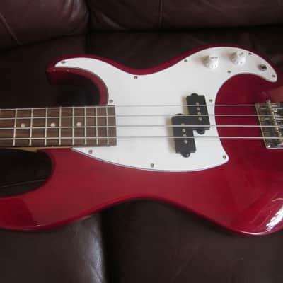 J. Reynold 4-String Electric Bass - Red/White image 3