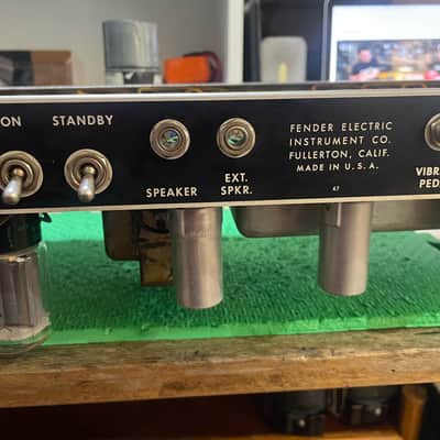 1963' USA made Fender Bandmaster transition era Blonde Tolex Head & Cabinet - AB763 circuit image 7