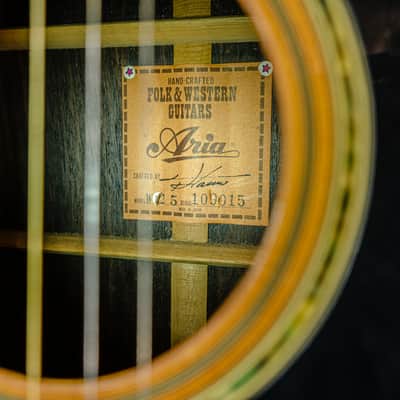 Mid-80's Aria W-25 Folk & Western Dreadnought Acoustic Guitar w/ HSC image 16