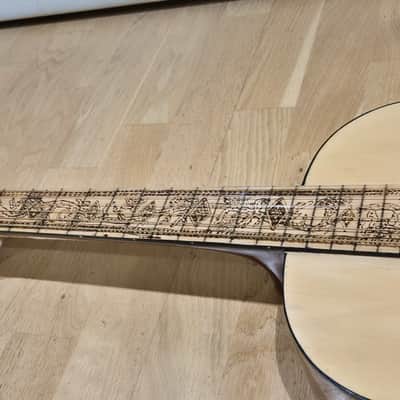 Fretless 3/4 Sized Classical Guitar with Pyrography Neck image 6