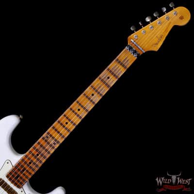 Fender Custom Shop Wild West White Lightning Stratocaster HSS Floyd Rose Maple Board 22 Frets Heavy Relic British Racing Green 8.00 LBS image 4