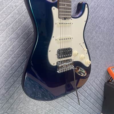 Firefly FF-ST Classic Chameleon Blue/Green HSS SOLD OUT! In USA Setup and Fret Polish image 3