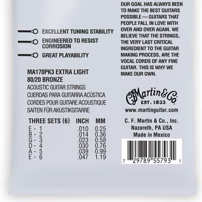 MARTIN MA170 PK3 Superior Extra Light 010-047 Bronze Saiten für Westerngitarre (3er Pack) image 2