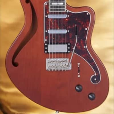 D'Angelico Deluxe Bedford SH Semi-hollowbody Electric Guitar - Matte Walnut with Wilkinson Tremolo image 3