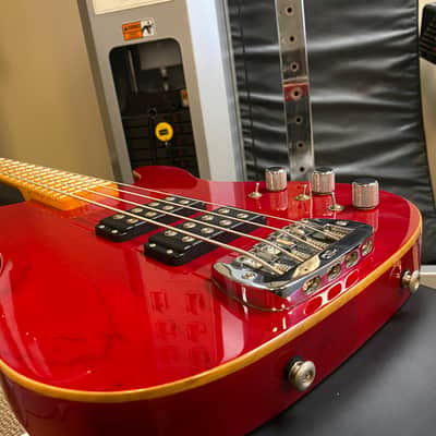 G&L ASAT 4 String Bass mid-90s - Clear Red with Top Binding image 2