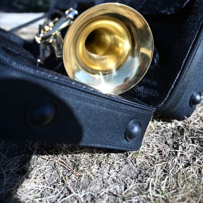 Bb Bass Trumpet - Scratched and Buffed Lacquer - NEW student model / great as a secondary or marching horn image 10