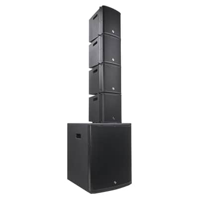 ZETHUS-M115SM3X4 | ZETHUS Series Line Array System with One 15" Subwoofer, Four Compact 6 x 3" Full-Range PA Speakers, Black image 1
