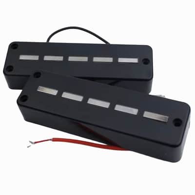 5 String Electric Bass Neck and Bridge Ceramic Soapbar Pickups Set image 2
