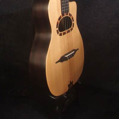 Handmade Gypsy Baritone Ukulele, Solid Spruce & Indian Rosewood, Slotted Head, Soft-bag, Bruce Wei GY19-002 image 4