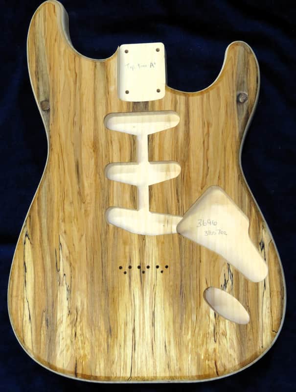 Spalted Sugar Maple Top / Aged Pine Strat body Standard Hardtail 3lbs 7oz #3696 **IMPORTS INCLUDED image 1