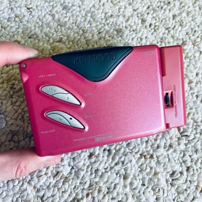 KENWOOD CP-K5 Walkman Cassette Player, Excellent Rare Pink Red ! For Display or Repair ! image 9