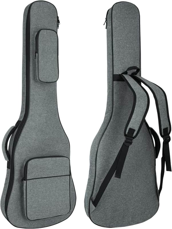 Electric Guitar Bag Padded Electric Guitar Gig Bag 11.5mm Padding Soft Guitar Case with Neck Strap, Back Hanger Loop, Grey image 1