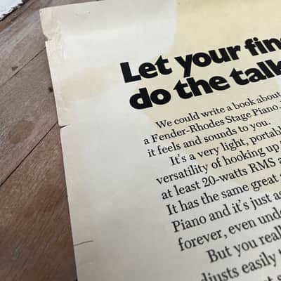 1970’s Fender Rhodes Dealer Poster “Let Your Fingers Do The Talking” Vintage Case Candy Collector image 2
