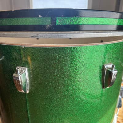 Exc 60’s Green Sparkle Ludwig No. 920 Classic 14x20" Bass Drum with Keystone Badge image 12