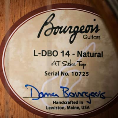 Bourgeois L-DBO 14 Natural Acoustic Guitar #10725 image 3