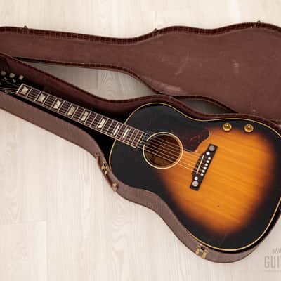 1955 Gibson J-160E Vintage Acoustic Electric Guitar Solid Top/Back w/ P-90 & Case image 19