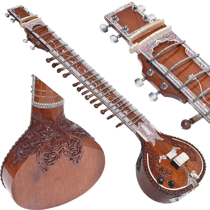 SITAR~VILAYAT KHAN STYLE~6 MAIN, 12 -13 SYMPATHETIC STRINGS~WITH GIG BAG, MIZRAB image 1