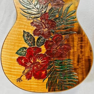 Ukulele Handmade by Blueberry Floral Motif Case & Warranty image 6
