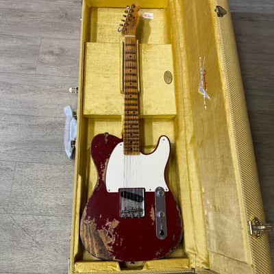 Fender Custom Shop LTD 50s C-WAH PINE ESQUIRE SUPER HEAVY RELIC AGED CIMARRON RED image 11