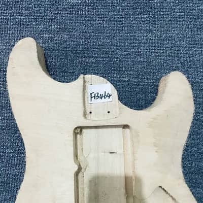 Unfinished Stratocaster Strat Style Basswood Guitar Body with 2 Point Bridge Mount image 3