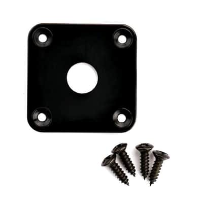 Les Paul Quality Metal Jack Plate With Matching Screws Black AP-0633-003 image 1