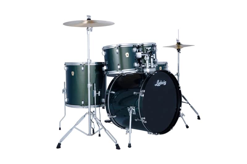 Ludwig Accent Drive 5-piece Complete Drum Set Jade Dust image 1