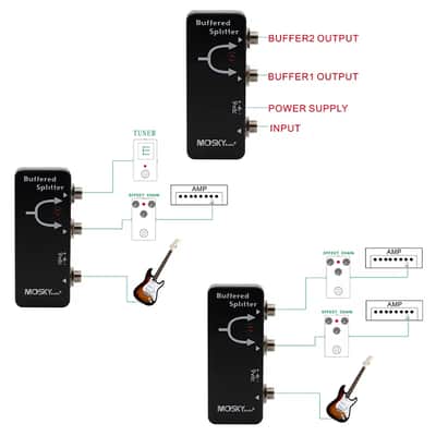 Mosky Buffered Splitter Guitar Bass Effects Pedal Tone Saver Buffer Pedal, FREE PICKS + HOLDER+ FREE SHIP USA image 12