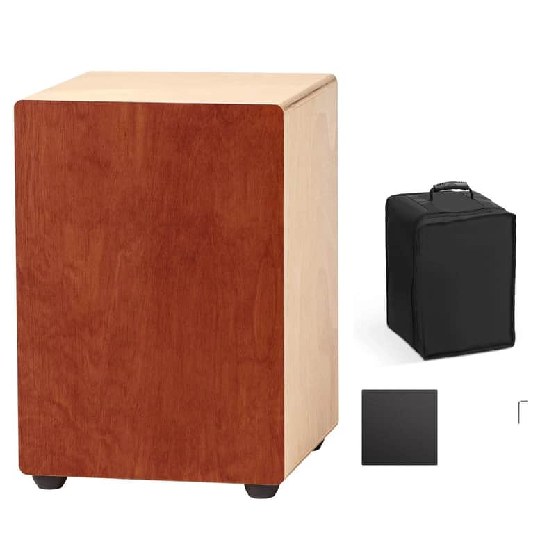 Cajon Box Drum Birch Wood Percussion Instrument Guitar Strings with Travel Bag image 1