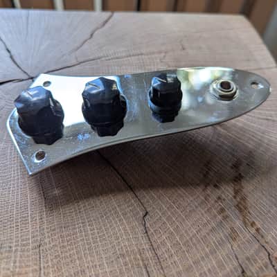Fender Geddy Lee Jazz Bass prewired control plate 1999 - Chrome image 2
