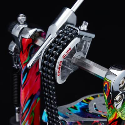 Tama HP900PWMPR 50th Limited Iron Cobra Power Glide Twin Pedal - Marble Psychedelic Rainbow Finish image 13