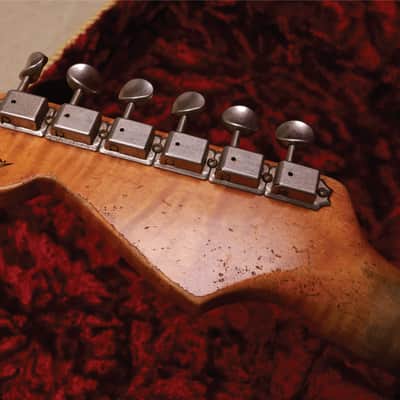 Fender Custom Shop Masterbuilt 1958 Stratocaster Heavy Relic 2020 - Heavily Aged Pale Sonic Blue Over Choc Faded 3-Tone Sunburst (Heavy Relic) image 8