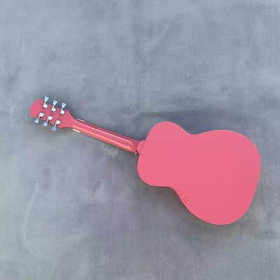 Pink 36 Inch Luna Folk Acoustic Guitar, Spruce Top Body, Mahogany Neck image 7