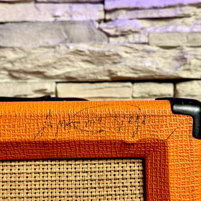 Orange AD 15 1x12” Signed by Antonio Vega (Nacha Pop) Checked by Pablo Kahayan “Collector’s Spanish Pop Star Piece” image 2