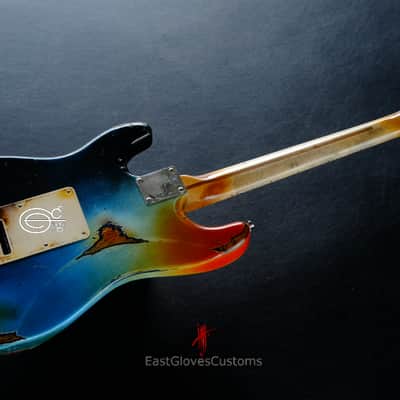 Fender Deluxe Stratocaster Galaxy Blue Aged Relic by East Gloves Customs (RARE) image 14