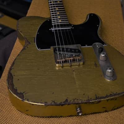 American  Fender Telecaster Custom Heavy Relic  Gold Sparkle TX Specials image 3