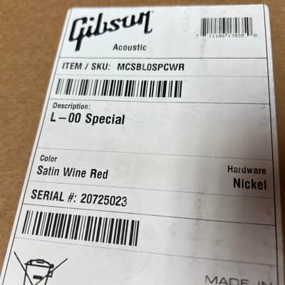 2025 Gibson L-00 Special Acoustic-Electric Guitar Wine Red image 9