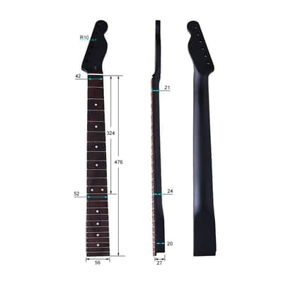 Maple Tele Guitar Neck With Rosewood Fingerboard,22Frets Matte image 5