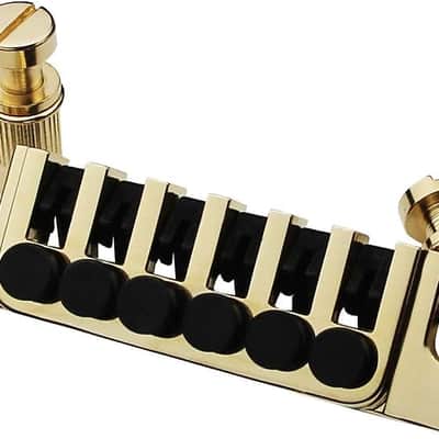 Bridge Stop Bar - Vintage 70's Bridges Tailpiece with Studs and Inserts Replacement Compatible with LP Les Paul SG ES 6 String Electric Guitar(Golden) image 1