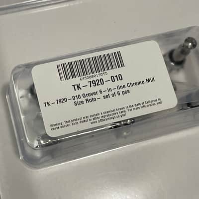 NEW - Grover 305C6 6-In-Line Mid-Size Rotomatic Tuners - CHROME image 5