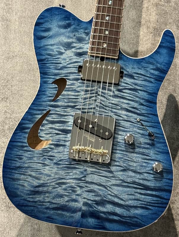 T's Guitars DTL-Hollow 22 Trans Blue Denim Burst[Made in Japan