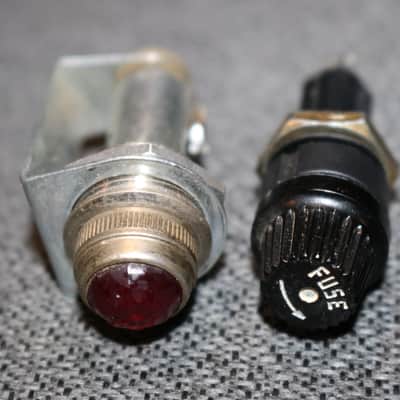 Vintage Original 1960s Fender Brownface Blackface Lamp & Fuse Assemblies  - No Tariffs image 2