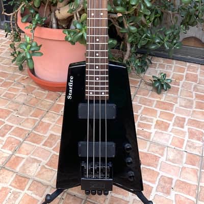 Starfire Headless 4 string black bass guitar image 1