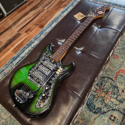 1970 Teisco Del Ray ET-310N - Japan - Spectrum 3-Pickup - Floral Guard - Green Burst - Tremolo image 12